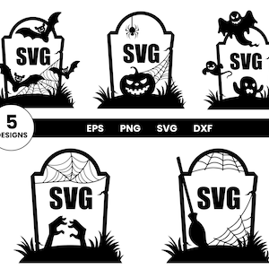 Tombstone Monogram SVG-bundel, Halloween, Monogram, SVG-bundel, Frame SVG