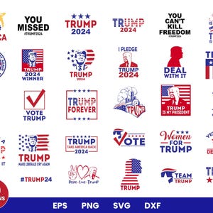 Trump 2024 SVG Bundle, élection 2024, Donald Trump Svg, élection présidentielle Svg, Illustration, SVG Bundle, couper des fichiers