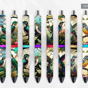 Stained Glass Hummingird Pen Sublimation, Pen Wrap, PNG, Pen Template, Instant Download
