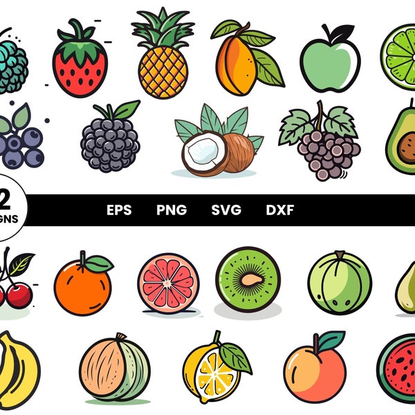 Exotic Fruits SVG Bundle, Exotic Fruits, Tropical Fruits, Orange, SVG Bundle, Cut Files