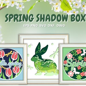 Frühling Shadowbox SVG, 3D Ostern Cricut, Blumen, Light box geschnitten Datei, Papier Handwerk, Vektor, Cardstock SVG, Wand Dekor