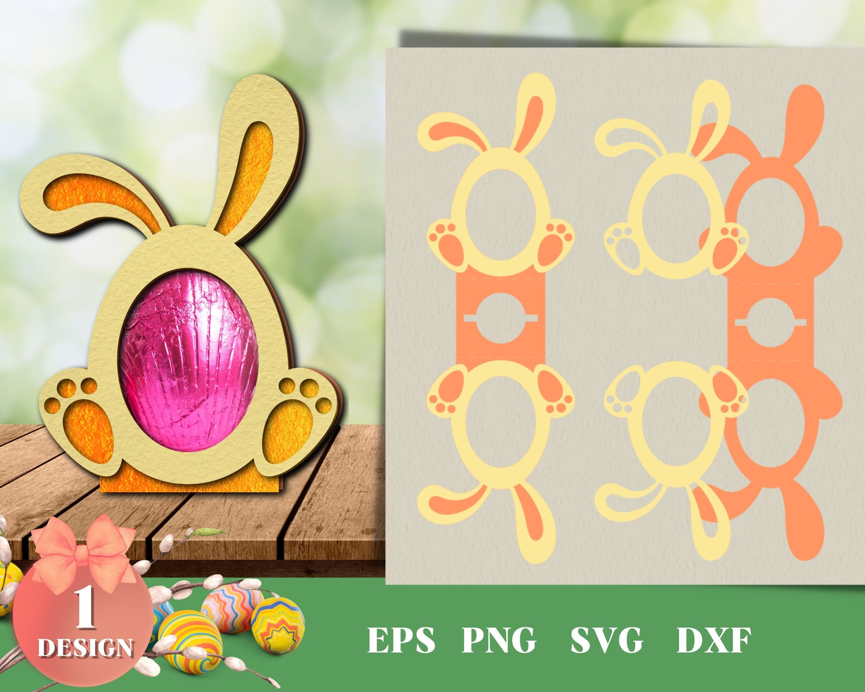 Easter Egg Holder SVG Bundle, Chocolate Egg, Candy Holder, Easter Bunny ...