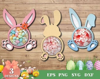 Easter Candy Dome SVG, Easter Bunny, Kids Candy, Lollipop holder, Candy dome svg, Party Favor, Stocking Stuffer, Paper Ornament