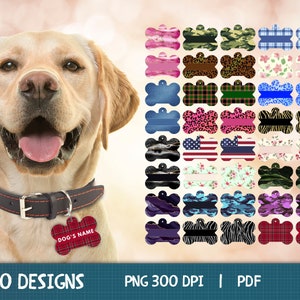 Bone Dog Tag Bundle, Dog Tags Sublimation, Pet Tag png Bundle, Bone Dog Tag Designs, Dog Tag Personalized Digital Download
