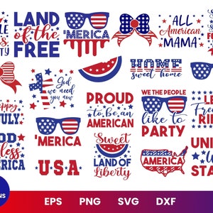 4th of July Svg Bundle, Fourth of July svg, Patriotic, Independence Day, Illustration, SVG Bundle, Cut Files