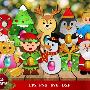 Soportes para huevos de Navidad, soportes para dulces navideños, paquete de soportes para dulces, artesanía de papel