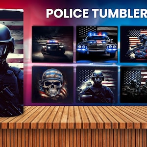 Police Tumbler Wrap, 20oz Sublimation, policeman, police officer 9.3 x 8.3” Straight Skinny Tumbler Wrap PNG