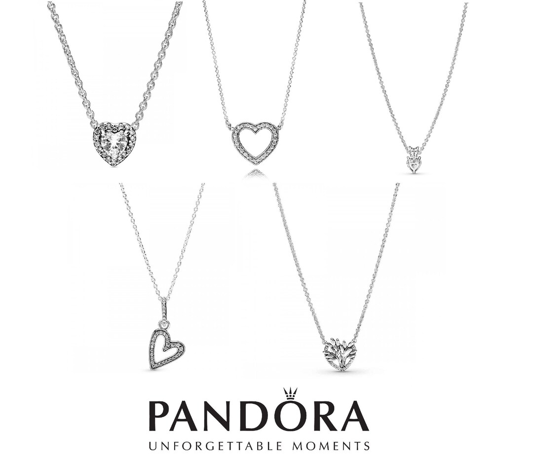 Pandora Heart Necklace Collection Silver Heart Pendant 45cm Etsy UK