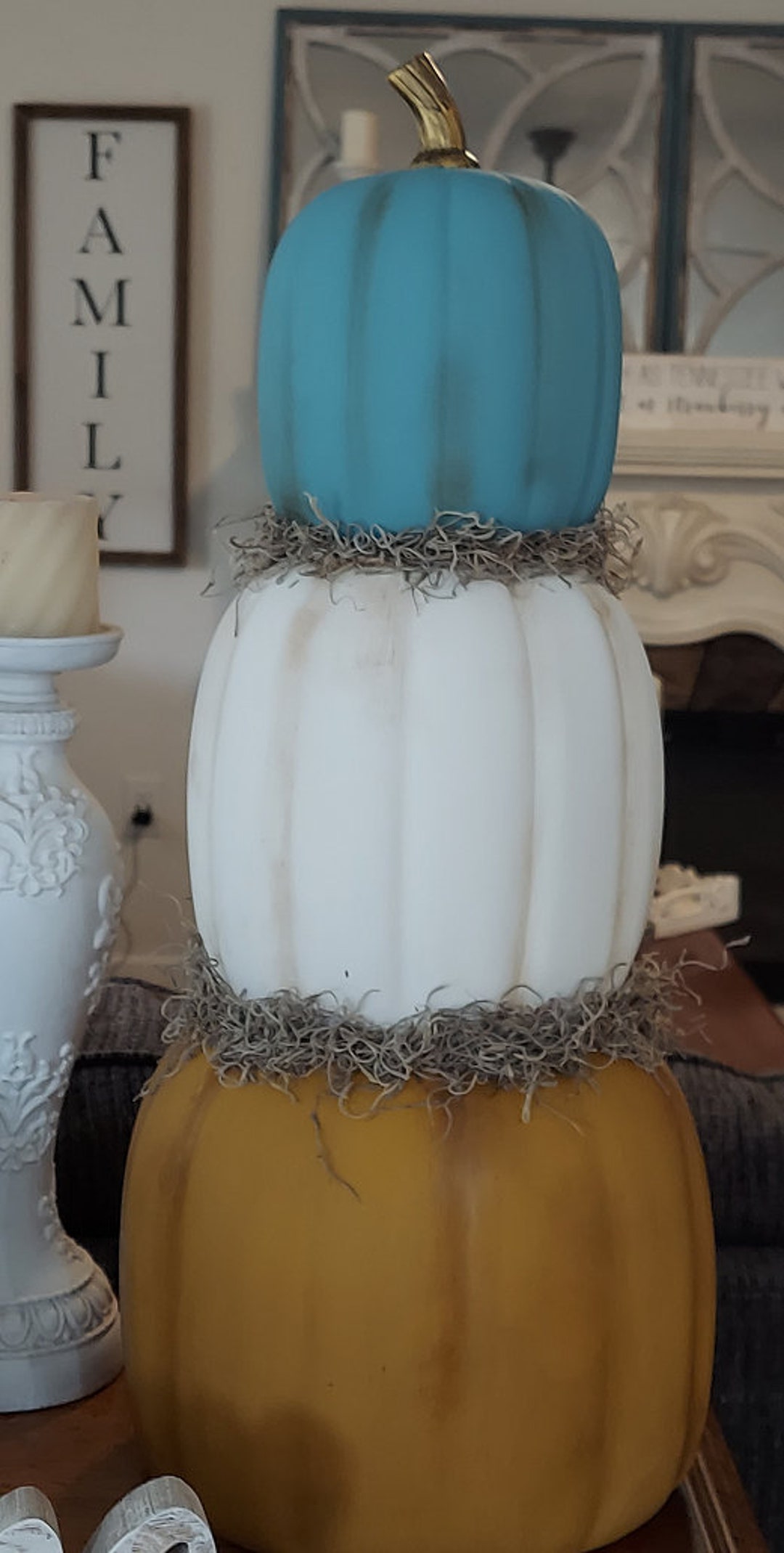 Pumpkin Topiary Stackable Pumpkin Decorative Pumpkins Hand Etsy