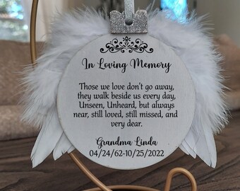 Personalized Angel Wings Ornament, Memorial 2022 Ornament, Christmas Ornament, Personalized Christmas Ornament, Acrylic Ornament, Keepsake