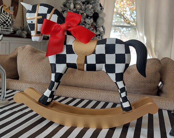 Rocking Horse, Hand Painted Rocking Horse, Whimsical Rocking Horse