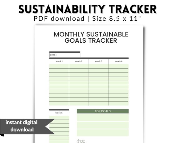 Sustainability Goals Planner Printable Monthly Planner for - Etsy