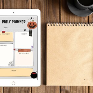 Digital Daily Planner | Printable | Halloween | Productivity | Work Day Planner | Organize | PDF | PNG