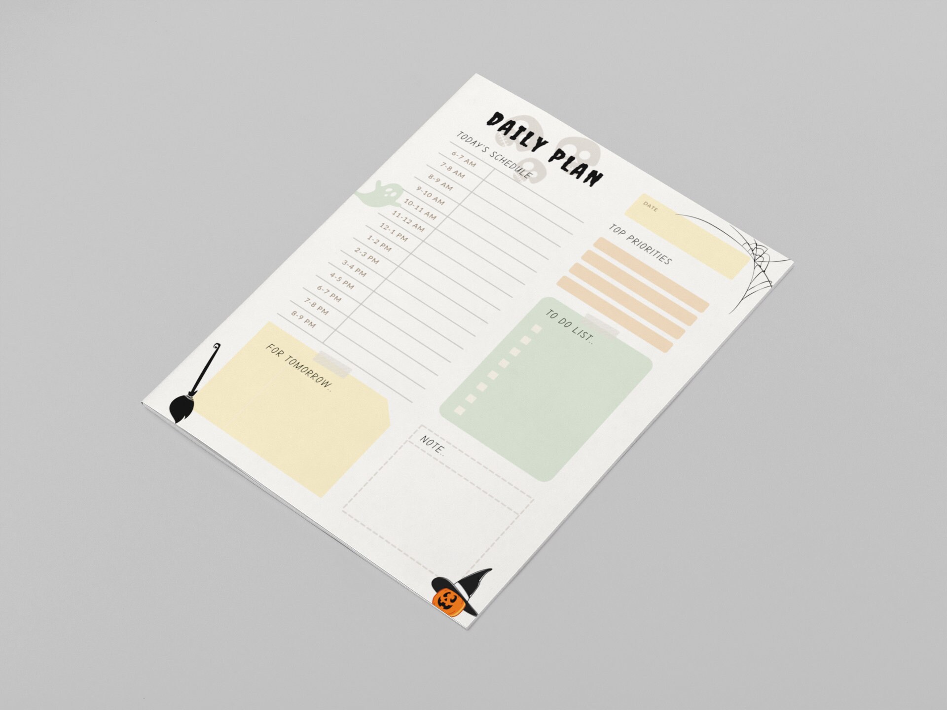 Digital Daily Planner | Printable | Halloween | Productivity | Work Day ...