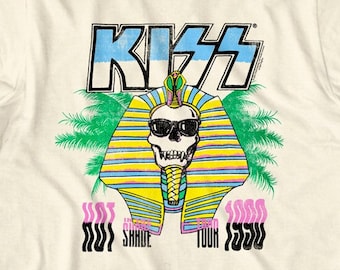 Vintage 90s Kiss Hot in the Shade Tour 1990 Black Graphic Tee