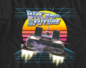 Back to The Future 80's Synthwave Sunset Adult T Shirt