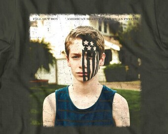 Fall Out Boy American Beauty / Psycho Album Adult T-Shirt USA Flag Alt Rock Punk