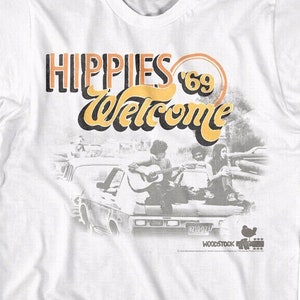 Woodstock Hippies Welcome 69 Adult T-Shirt