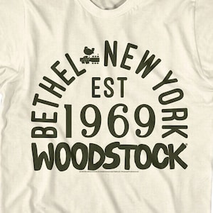 Woodstock Bethel New York 1969 Adult T-Shirt Vintage Hippie Music Festival