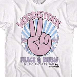 Woodstock Peace Sign 69 Adult T-Shirt