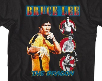Bruce Lee Adult Shirt The Dragon Spotlight Vintage Movie Tees