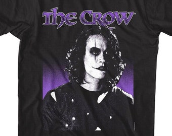 The CROW T-Shirt Eric Draven Movie Purple Logo Retro Adult Tees
