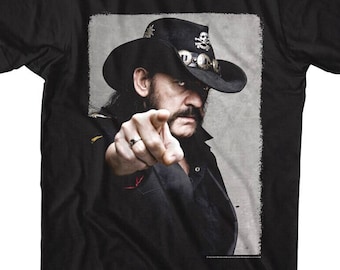 Lemmy Pointing Adult T Shirt Kilmister Motorhead Heavy Metal Rock Band Tees