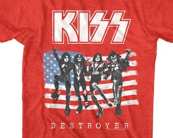 Kiss American Destroyer T-shirt USA Stars & Stripes Glam Rock