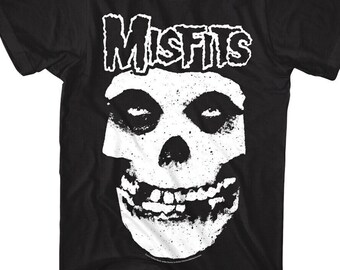 T-shirt Uomo Misfits Classic Skull | Bianca | 100% Cotone | Musica Punk Rock