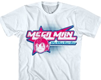 Megaman Adult T-Shirt Y2K Starburst Gamer Graphic Tees