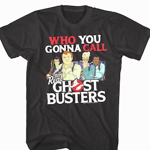 The Real Ghostbusters Adult T-Shirt Who You Gonna Call Squad Graphic Tees 80s Vintage Cartoon T-Shirt Ray Peter Winston Egon Spengler