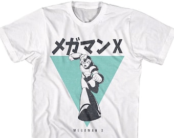 Megaman T-Shirt X Japanese Version Rokkuman Capcom Gamer Tees