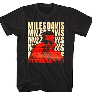 Miles Davis Warped Trumpet Adult T-shirt American Trumpeter Legend Poster Shirt Live NYC Music Concert Tee Jazz Rock Band Adult Tees