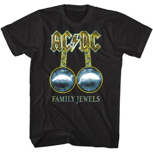 ACDC Shirt Family Jewels Adult T-Shirts AC/DC Rock Music Band Merch Graphic Tees Gift