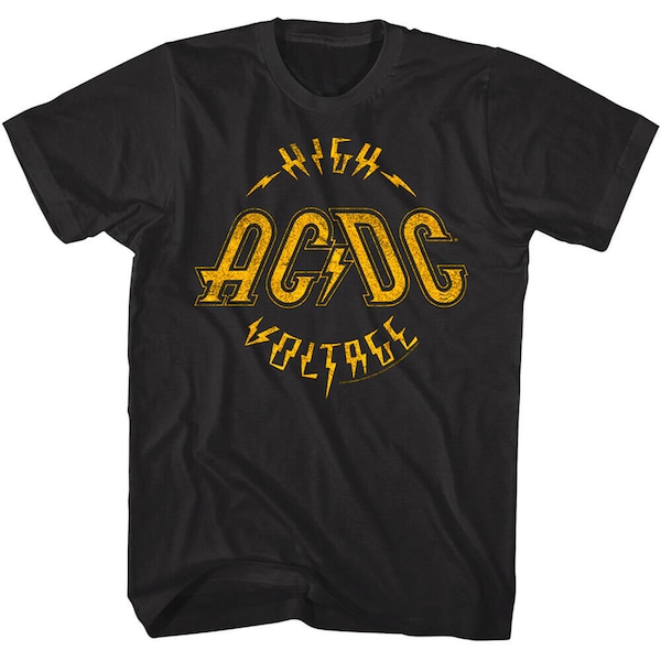 ACDC Shirt Vintage High Voltage Adult Black T-Shirt
