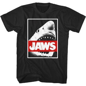 Jaws Shark Obey Parody Men's T Shirt Adult Tees
