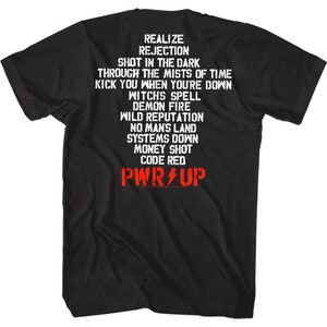 ACDC PWR Up Album Tracklist Men&#39;s T Shirt Adult Tees