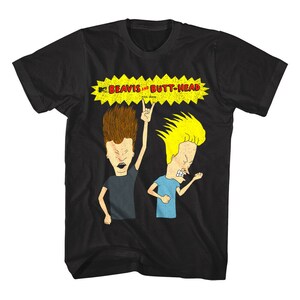 Beavis and Butthead Rockin Out to Heavy Metal Men&#39;s T Shirt Adult Tees