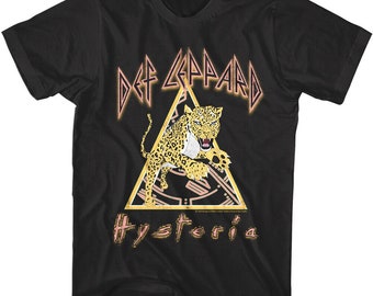 Def Leppard Hysteria Pouncing Leopard Men's T-Shirt Adult Tees