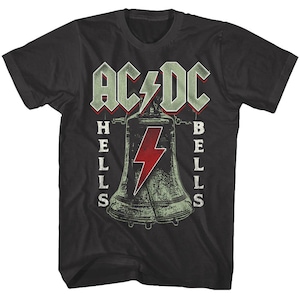May include: Black t-shirt with a graphic of a bell and the text "AC/DC" and "HELLS BELLS".