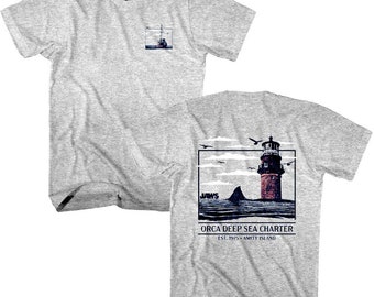 Jaws Lighthouse Deep Sea Charter Men's T Shirt Adult Tees