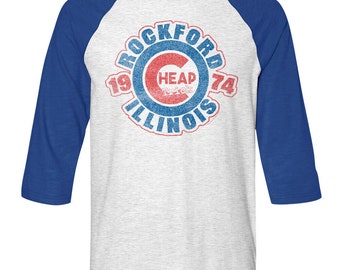 Trick pas cher Rockford Illinois 74 Chemise raglan adulte Tournée de concerts de groupes de rock