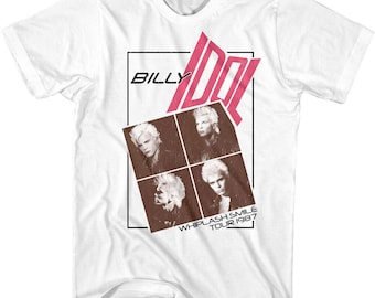 BILLY IDOL Whiplash Smile Tour 1987 Adult T-Shirt Photos Punk Rock Concert Tour