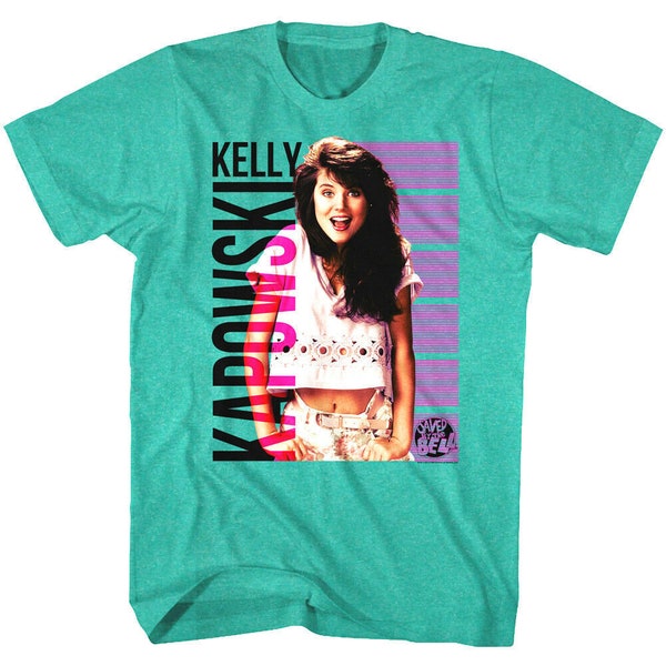 Saved by the Bell Kelly Kapowski Retro Men's Green T Shirt Adult Tees