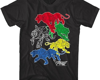 Voltron Lions Assemble Men's T Shirt Adult Tees