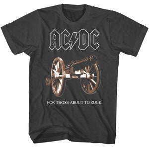 ACDC For Those About to Rock Cannon Adult T-Shirts AC/DC Rock Music Band Merch Graphic Tees Gift