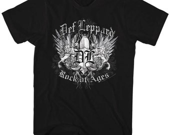 Def Leppard Mens T-shirt High N Dry Diver 1981 Album Cover Black