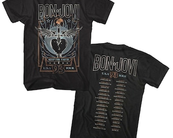 Bon Jovi Keep the Faith USA Tour 1993 T-shirt homme T-shirts adultes