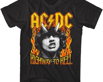 AC/DC Highway to Hell Tricolor Black Adult T-shirt - Etsy