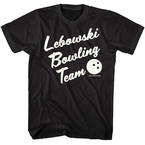 Big Lebowski Bowling Team Men&#39;s Black T Shirt Adult Tees